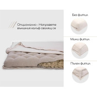 Двулицев матрак от Вълна 8см 100% Лен ORGANIC WOOL 100/190