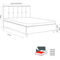 Тапицирано легло Бостън / Boston 160/200
